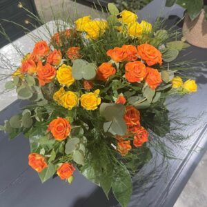 Bouquet de Roses Jaunes et Orange