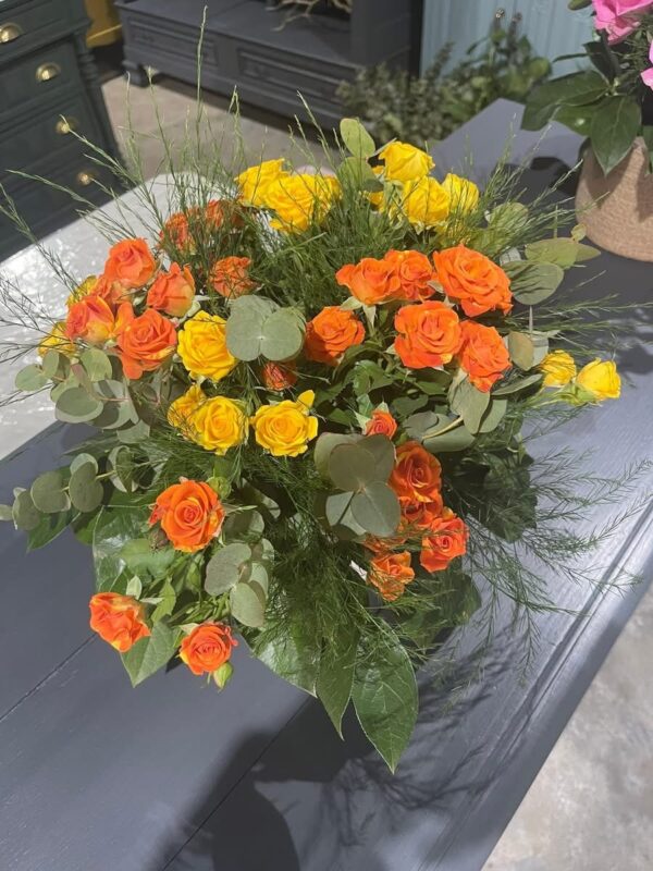 Bouquet de Roses Jaunes et Orange